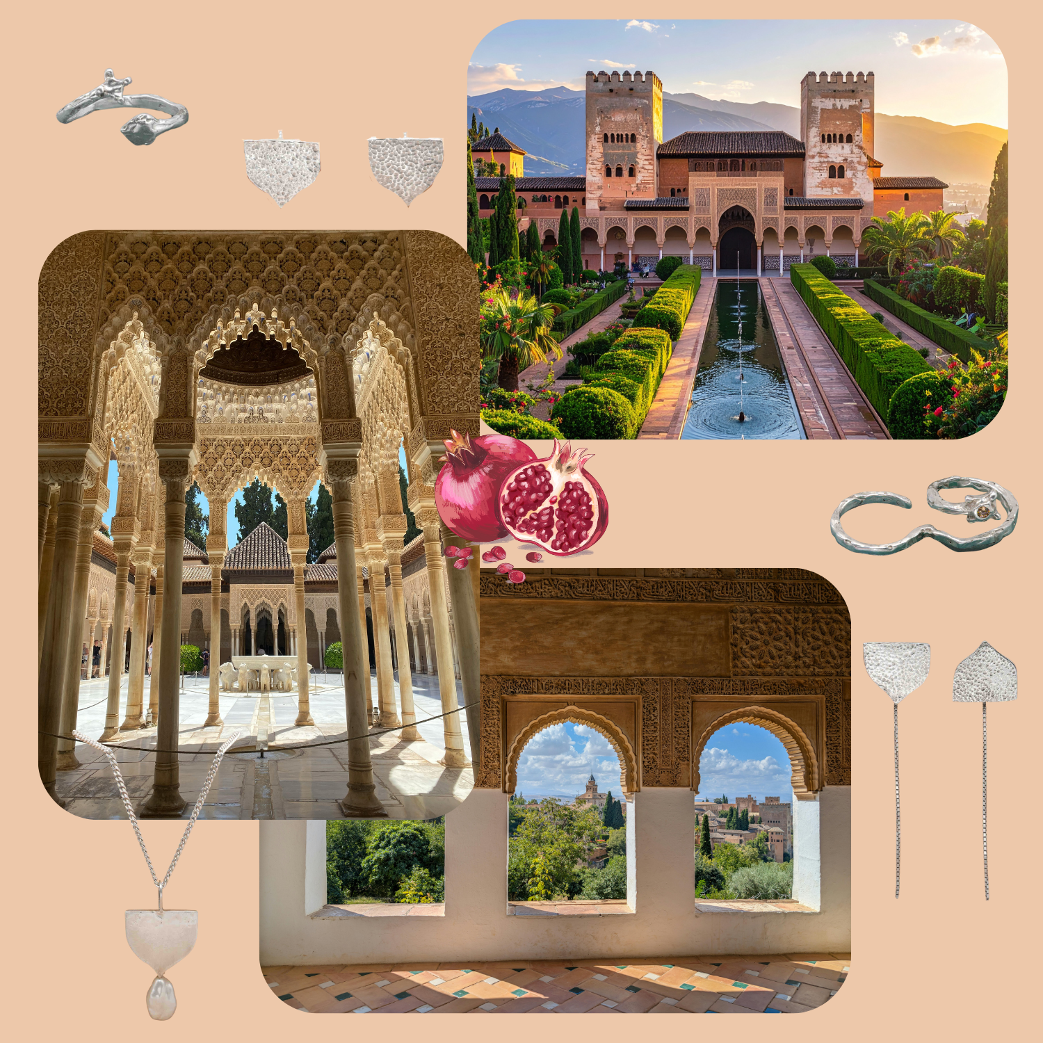Het Alhambra in Granada, Moorse paleizen en patronen die de Al-Andaluz collectie inspireren