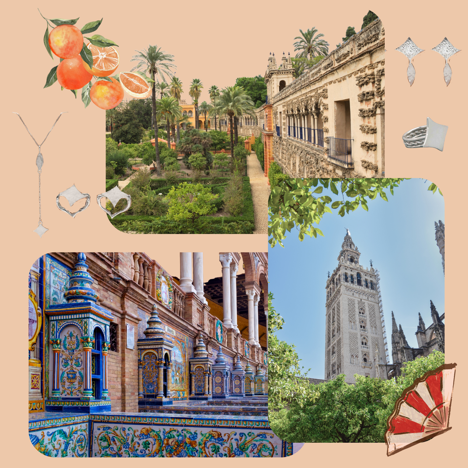 Moorse architectuur en kleurrijke tegelpatronen in Sevilla, inspiratie voor Al-Andaluz.